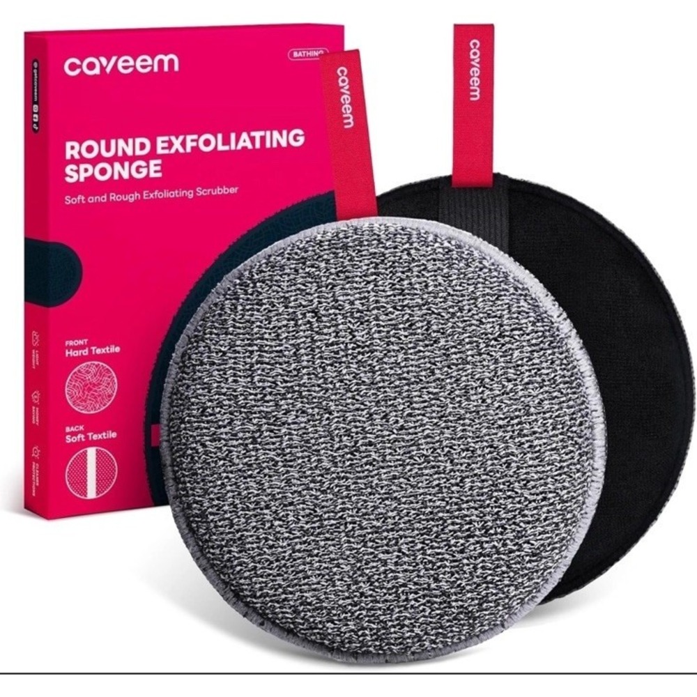 2 Pack Exfoliating Body Scrubber Shower Sponge Gentle & Rough Body Exfoliator